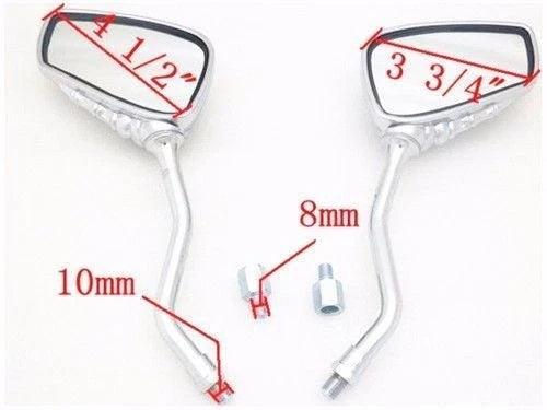 Motorcycle Skeleton Skull Hand Claw Side Rear View Mirrors 8mm to 10mm Street Sports Bike Chopper Cruiser