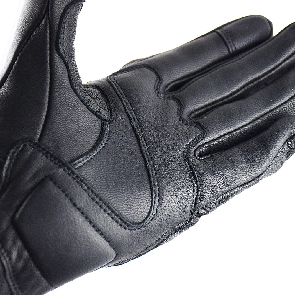 Motorcycle Leather Gloves, Black Classic Retro, Motorbike Gloves, able to Touch Screen