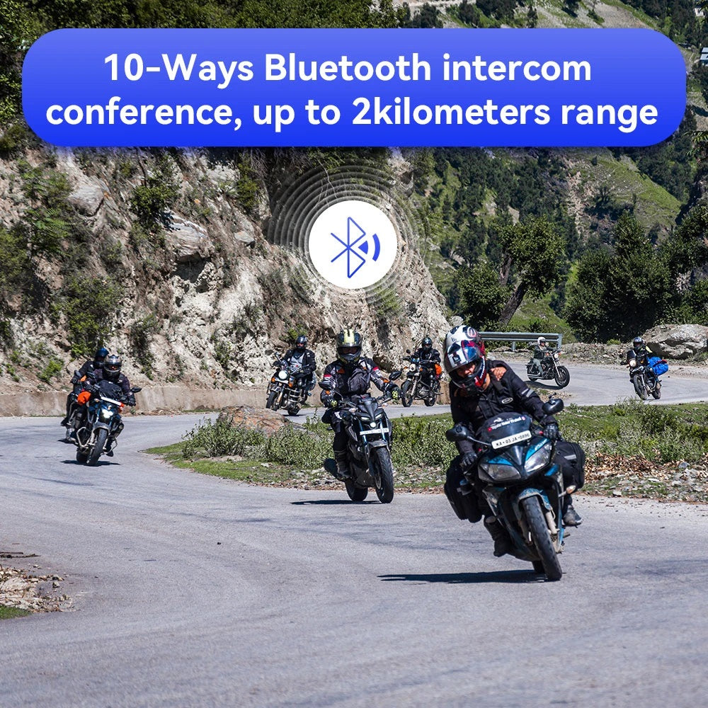 Intercom Bluetooth For Motorcycle Helmet Headset Lexin GTX. Link upto 10 Riders, range of 2000M