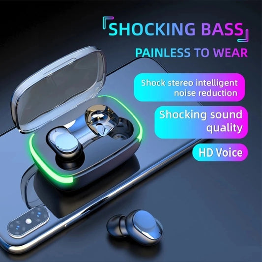 Wireless Headphones with LED Display, Stereo Headset, Touch Control Earbuds, Noise Reduction