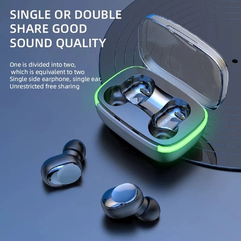 Wireless Headphones with LED Display, Stereo Headset, Touch Control Earbuds, Noise Reduction