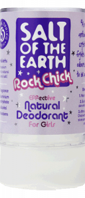 Salt of the Earth Rock Chick – A natural deodorant for kids A little bit of girl power confidence.