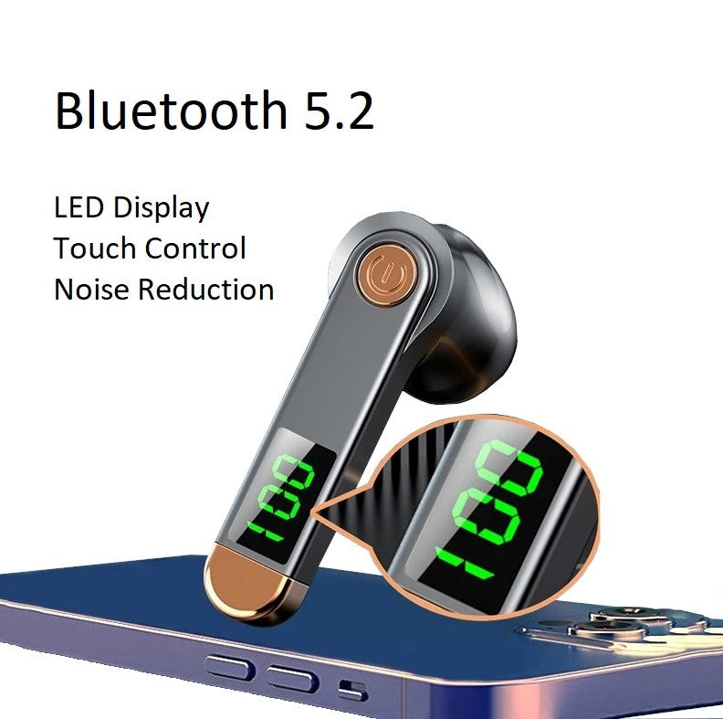 Earphones Bluetooth, Wireless Headphones, In-Ear Earbuds, Waterproof, Stereo, Used for Sports, with NEW LED display